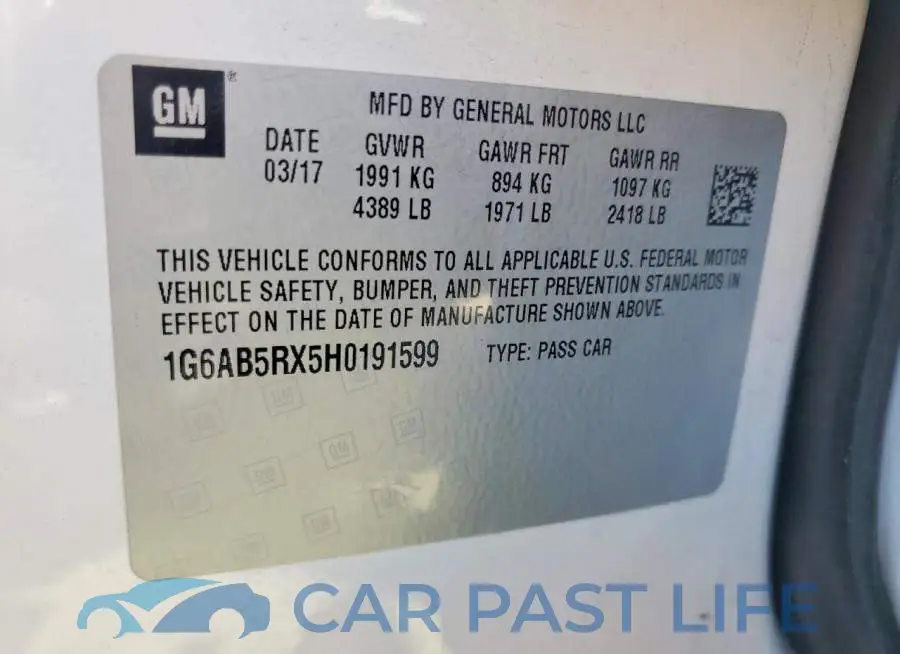 1G6AB5RX5H0191599# 12