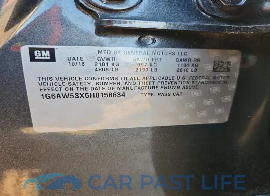 1G6AW5SX5H0158634# 12