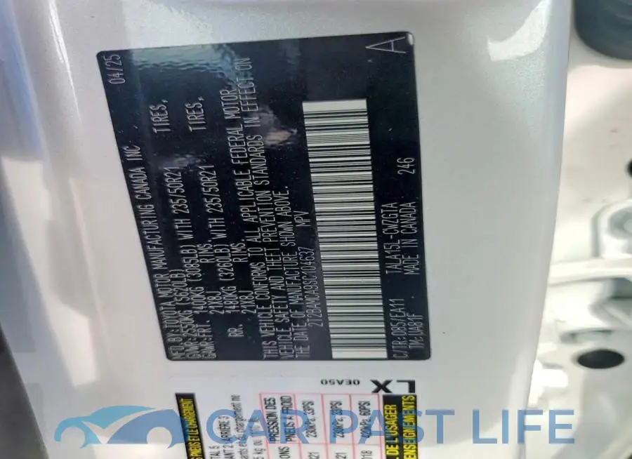2T2BAMCA9SC104637# 14