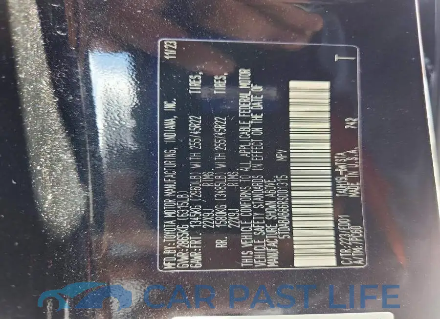 5TDABAB66RS001315# 13