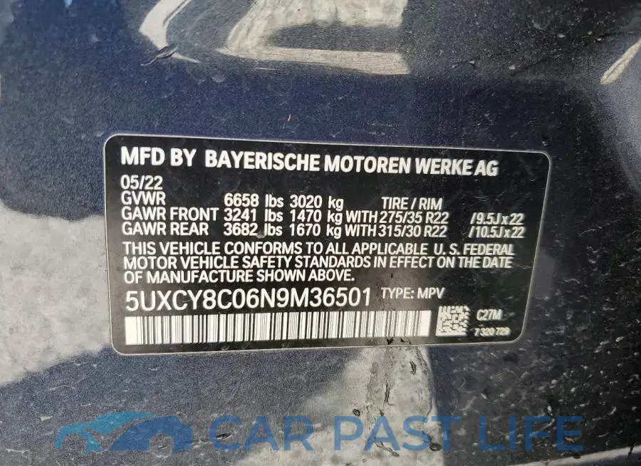 5UXCY8C06N9M36501# 12