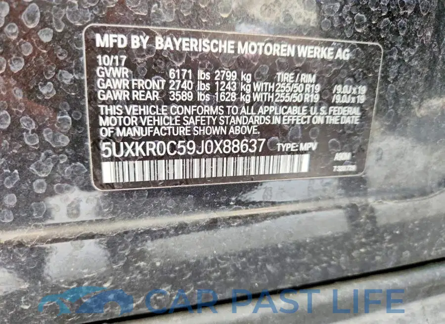 5UXKR0C59J0X88637# 13
