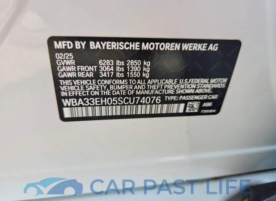 WBA33EH05SCU74076# 12