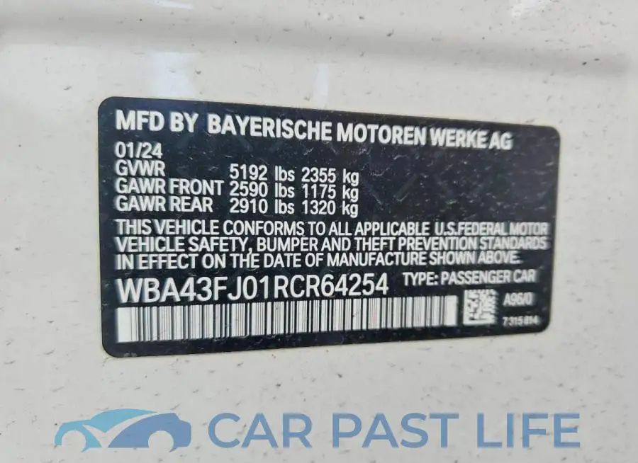 WBA43FJ01RCR64254# 12