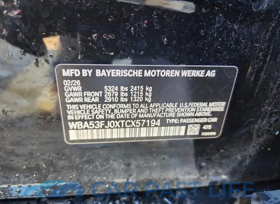 WBA53FJ0XTCX57194# 12