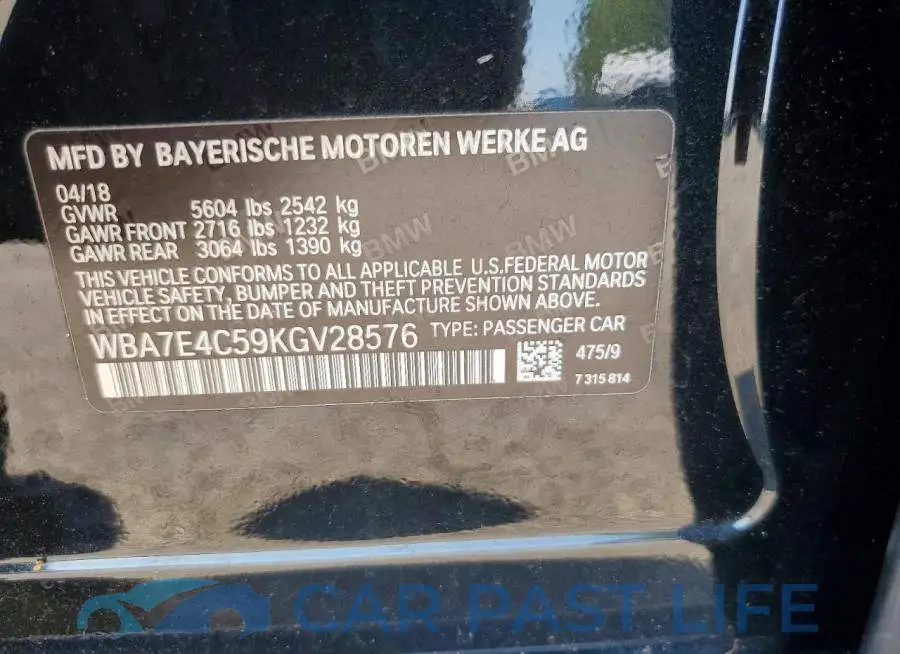 WBA7E4C59KGV28576# 12