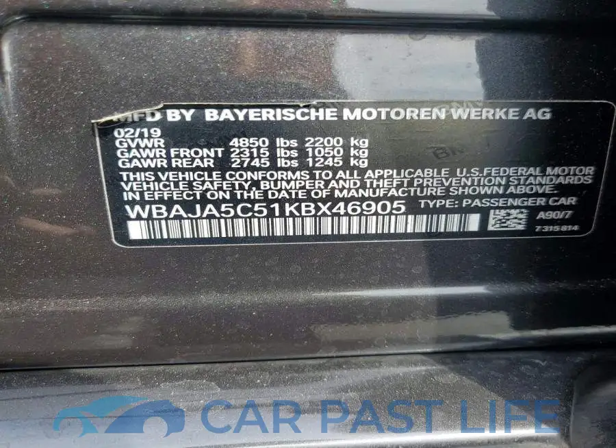 WBAJA5C51KBX46905# 12