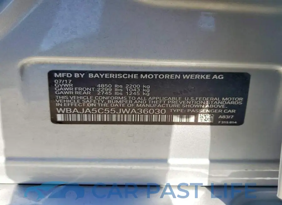 WBAJA5C55JWA36030# 12