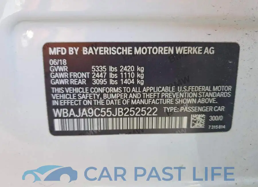 WBAJA9C55JB252522# 12
