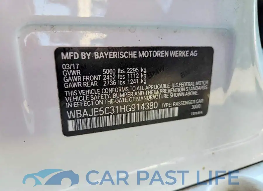 WBAJE5C31HG914380# 12