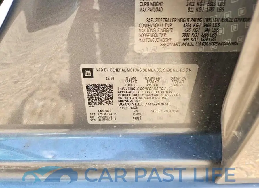 3GCUYEED7MG204041# 12
