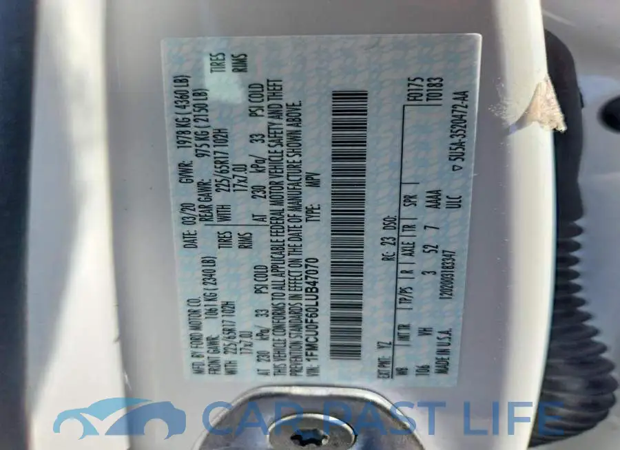 1FMCU0F60LUB47070# 13