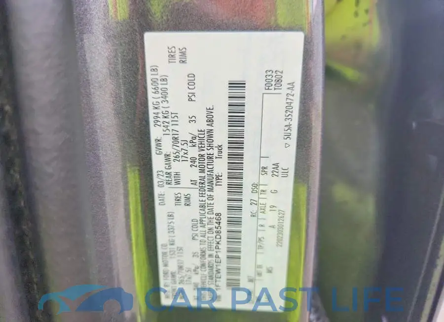 1FTEW1EP1PKD85468# 12