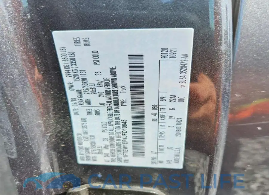 1FTEW1EP4JFD10845# 12