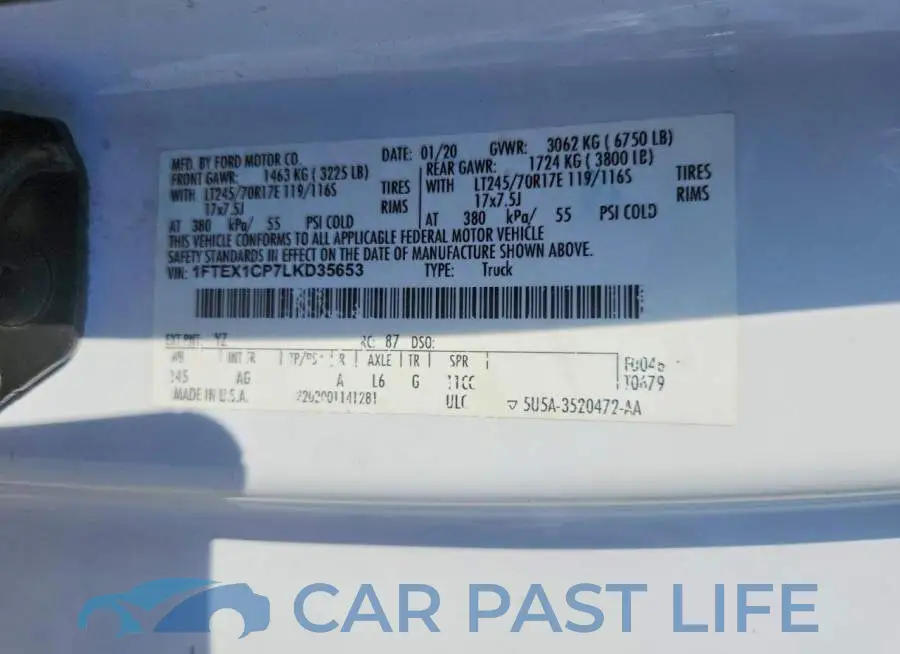 1FTEX1CP7LKD35653# 12