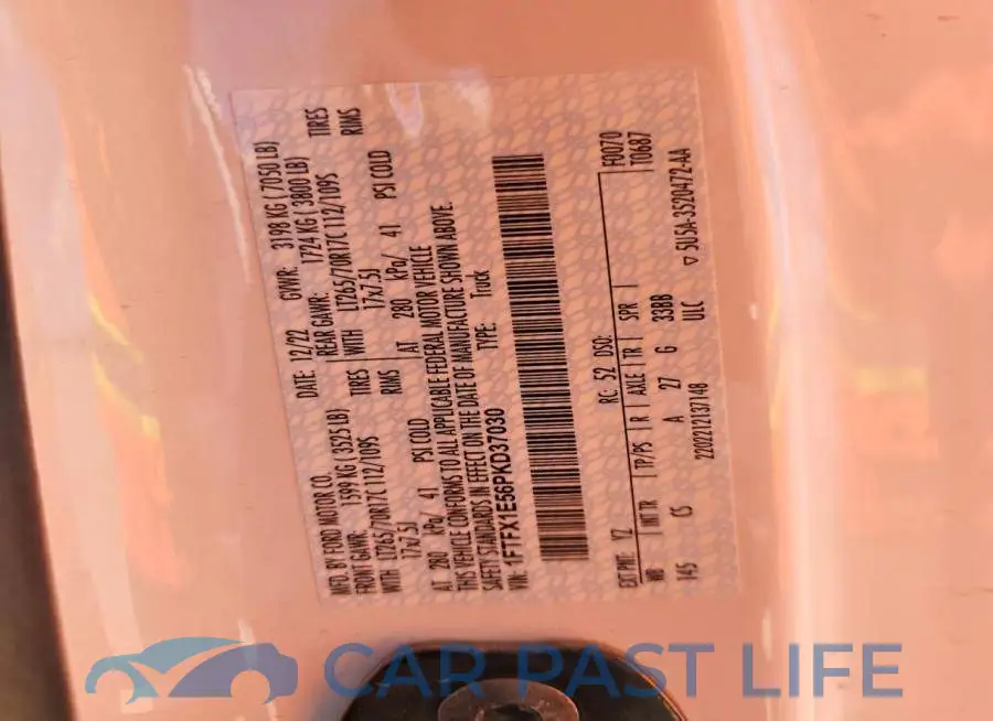 1FTFX1E56PKD37030# 12