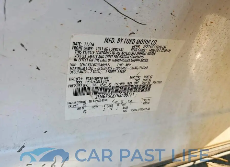 2FMGK5C87HBA00171# 12