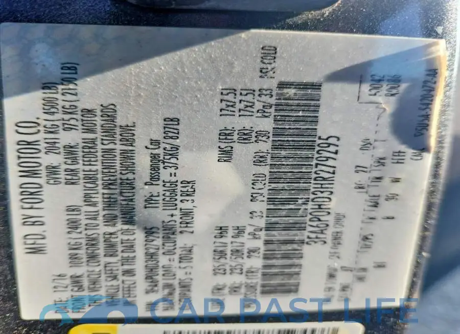 3FA6P0HD3HR279295# 12