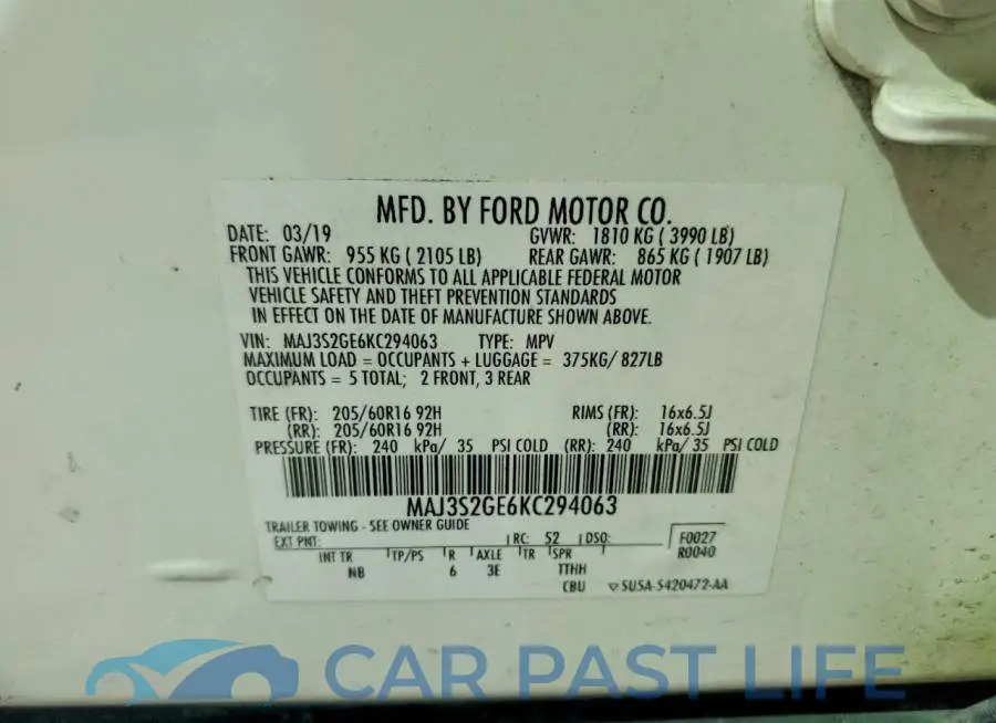 MAJ3S2GE6KC294063# 14