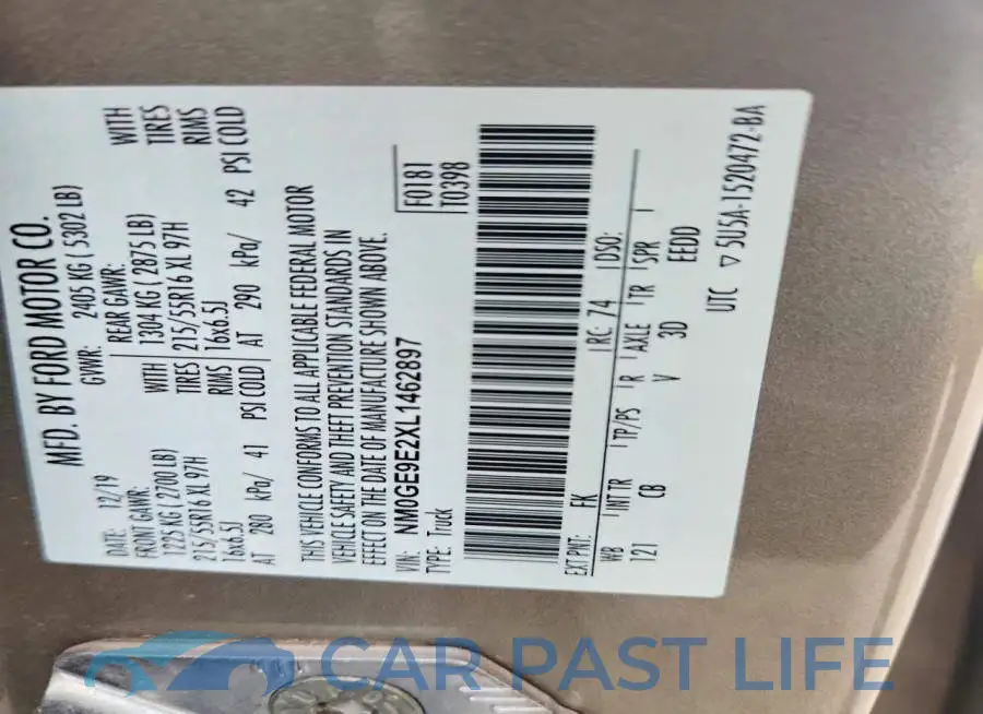 NM0GE9E2XL1462897# 14