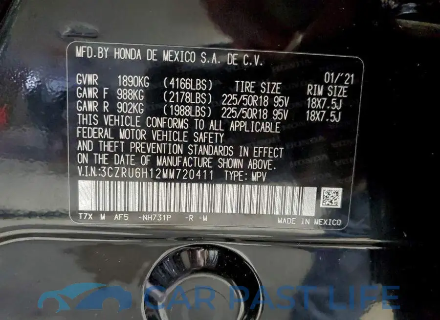 3CZRU6H12MM720411# 13