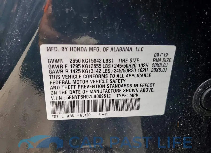 5FNYF6H07LB009812# 13