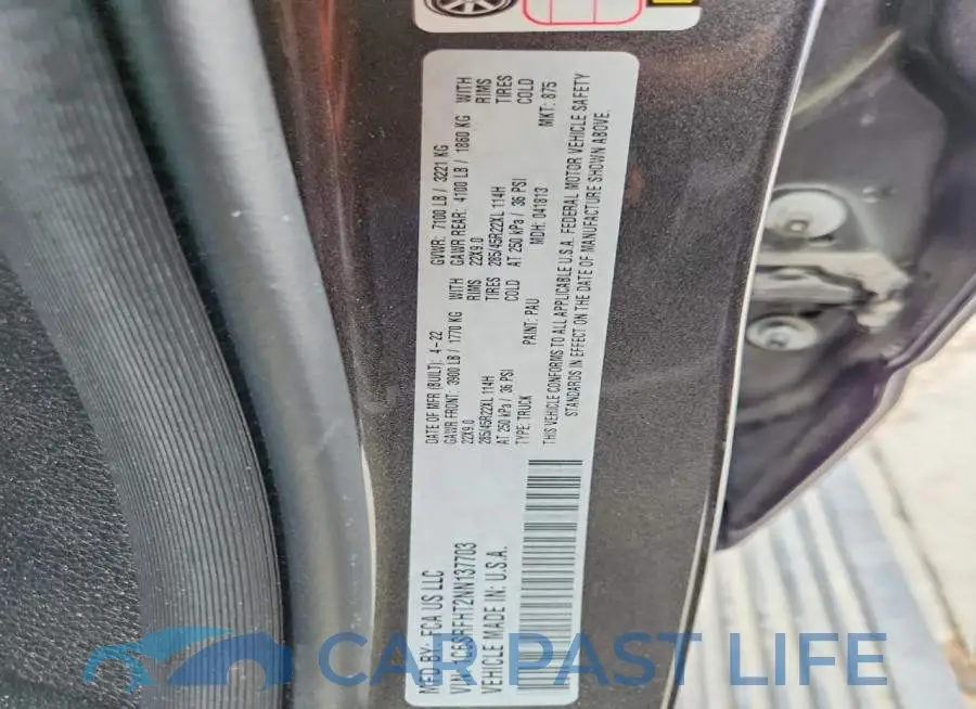 1C6SRFHT2NN137703# 12