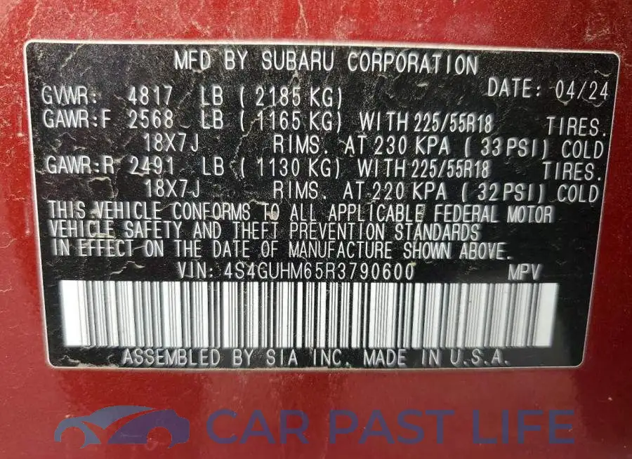 4S4GUHM65R3790600# 14