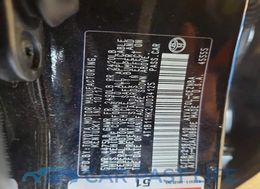 4T1B11HK2JU034125# 12