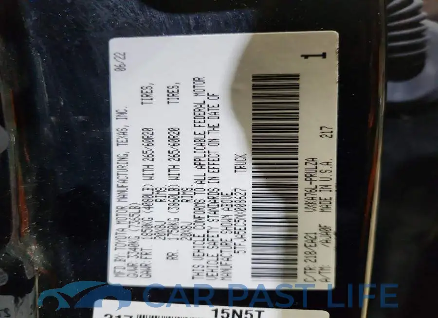 5TFJA5EC5NX008627# 14