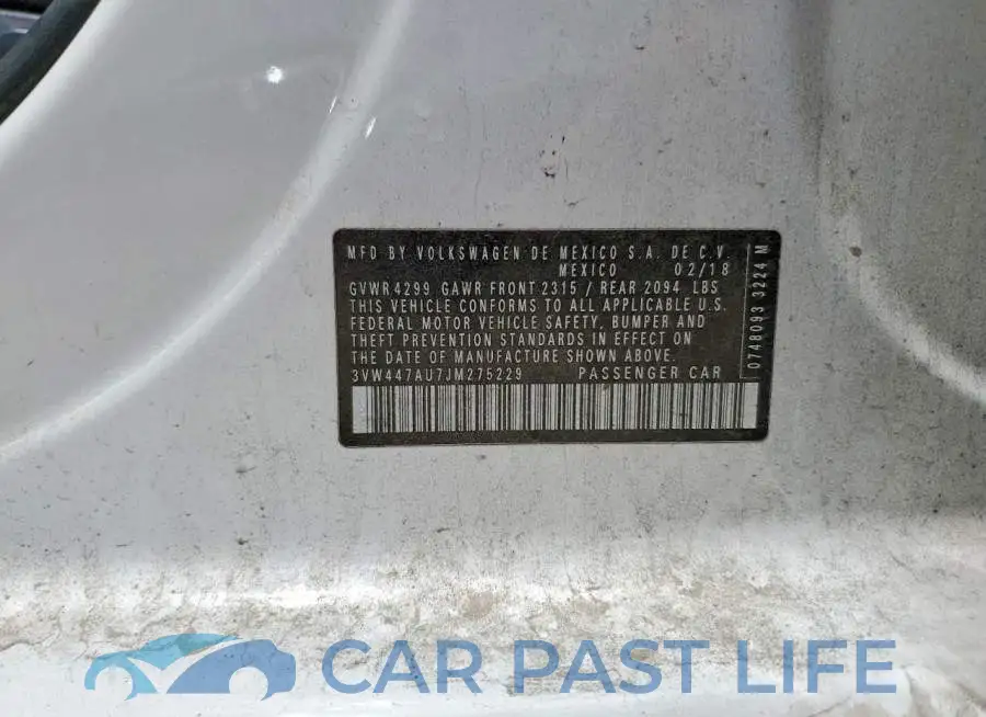 3VW447AU7JM275229# 13