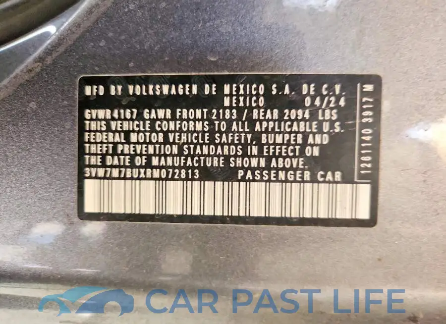 3VW7M7BUXRM072813# 12