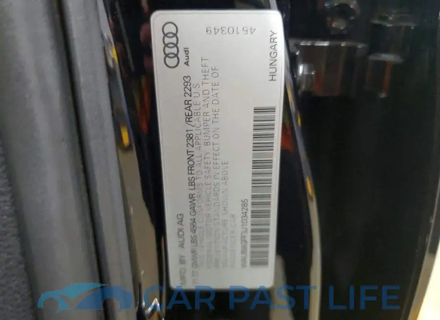 WAUB8GFF3J1034285# 12