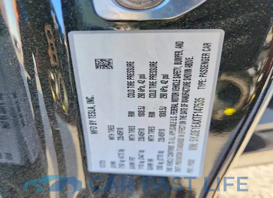 5YJ3E1EAXTF147535# 13