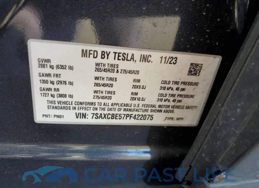 7SAXCBE57PF422075# 14
