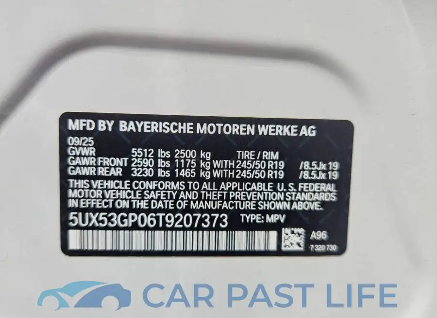 5UX53GP06T9207373# 12