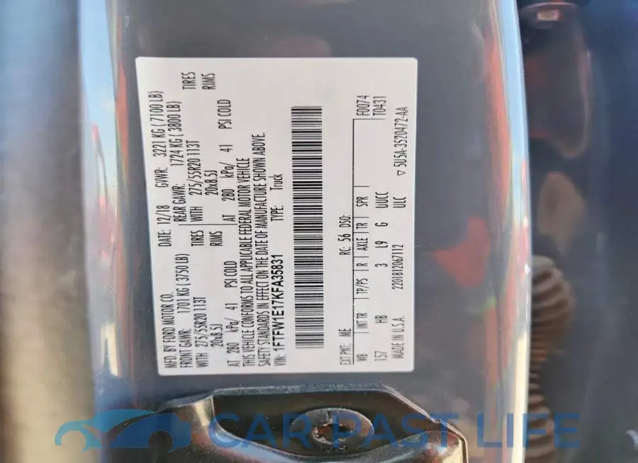 1FTFW1E17KFA35831# 12