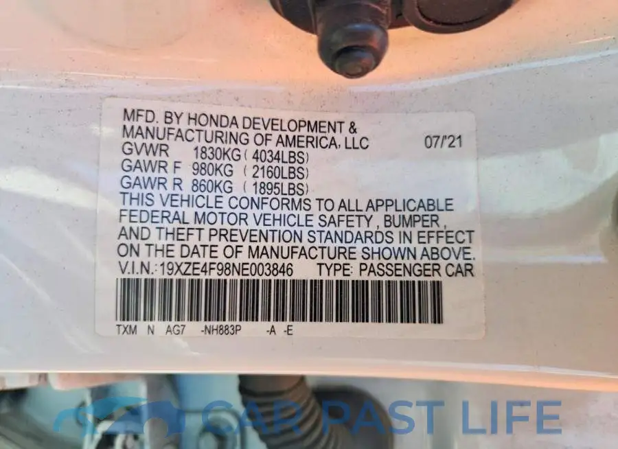 19XZE4F98NE003846# 12