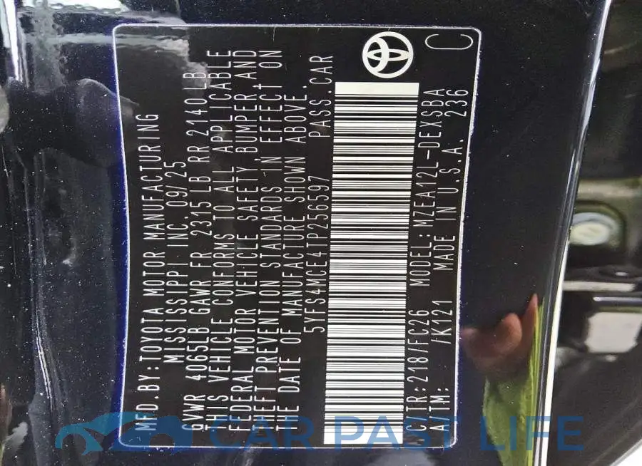 5YFS4MCE4TP256597# 12