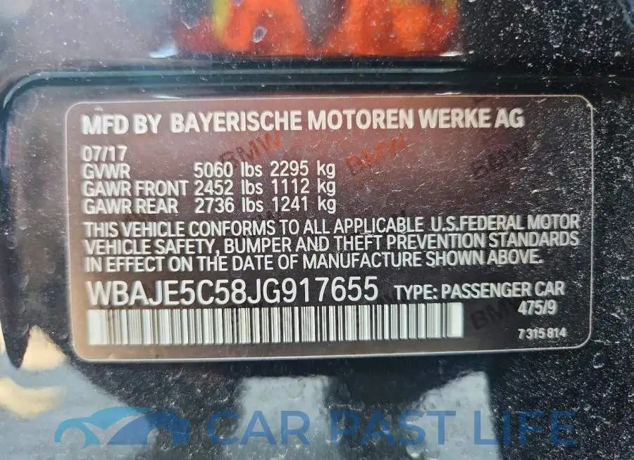WBAJE5C58JG917655# 13