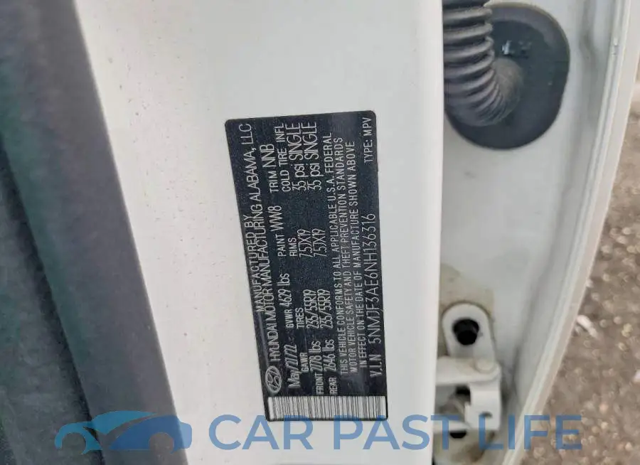 5NMJF3AE6NH136316# 13