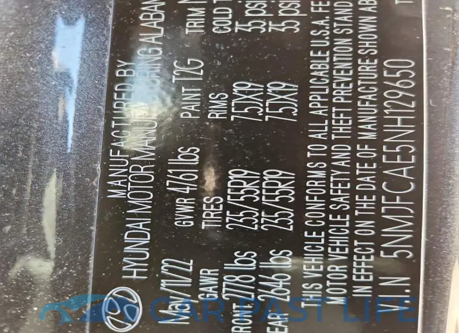 5NMJFCAE5NH129650# 13