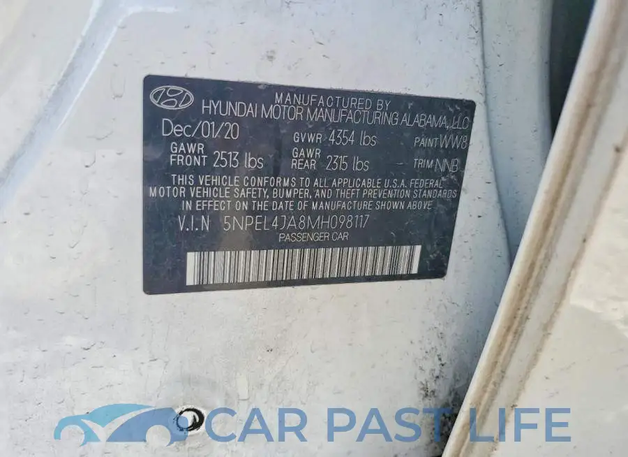 5NPEL4JA8MH098117# 12