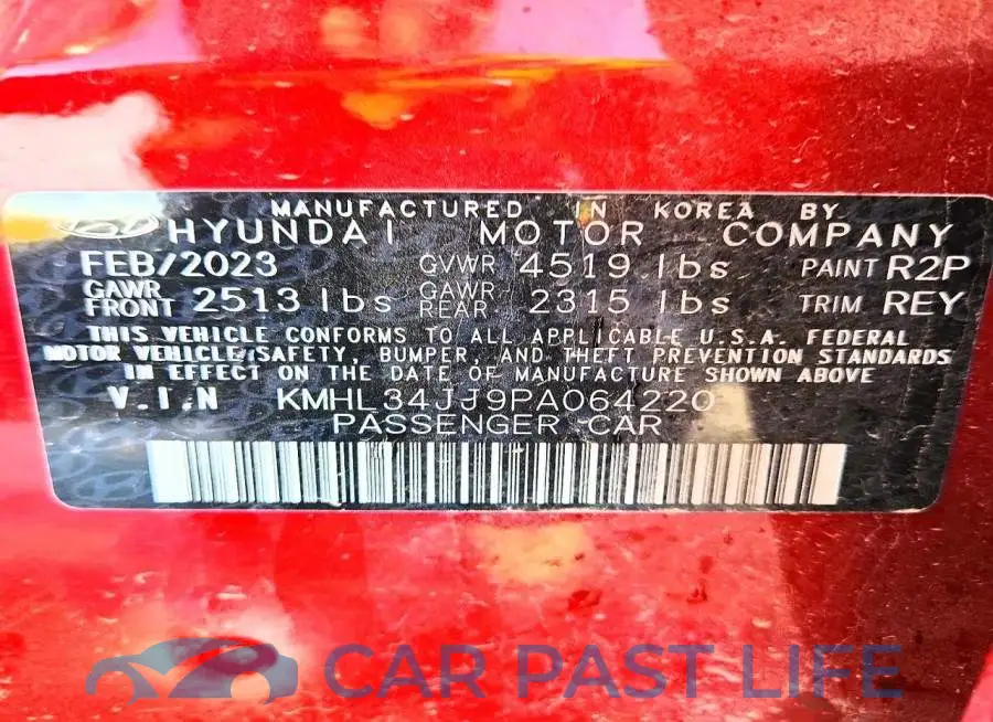 KMHL34JJ9PA064220# 12