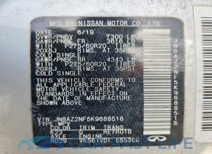 JN8AZ2NF5K9688518# 14