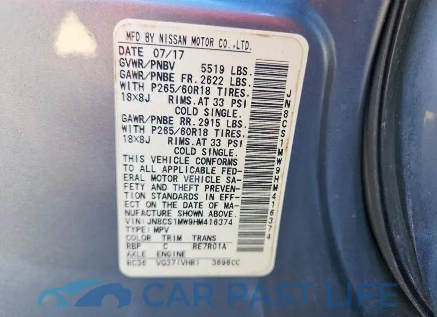 JN8CS1MW9HM416374# 14