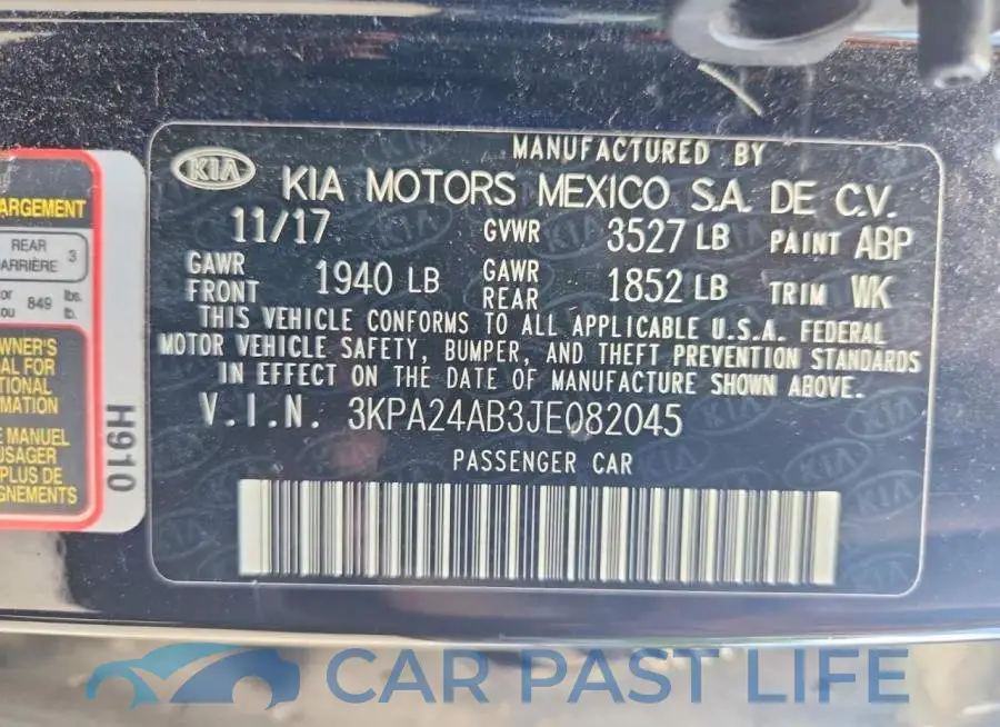 3KPA24AB3JE082045# 12