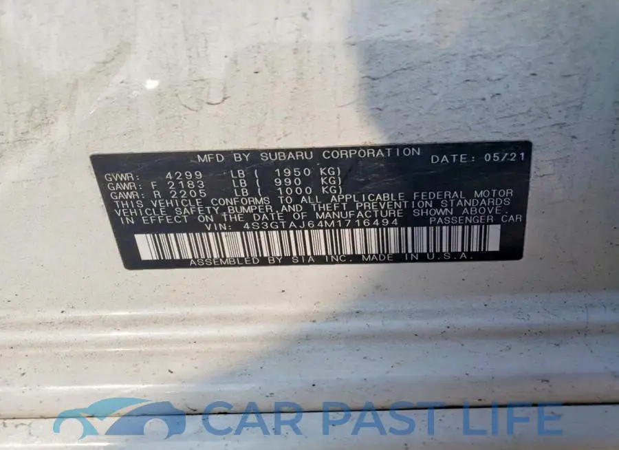 4S3GTAJ64M1716494# 12