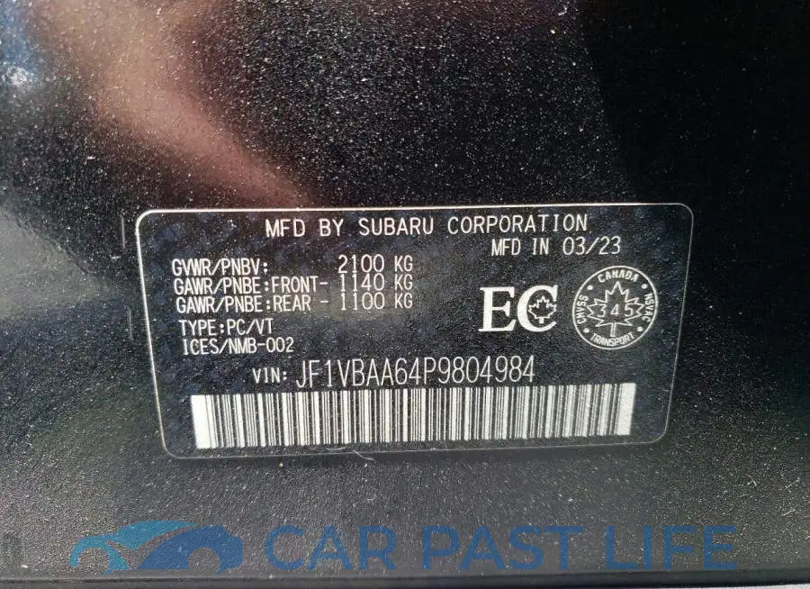 JF1VBAA64P9804984# 13