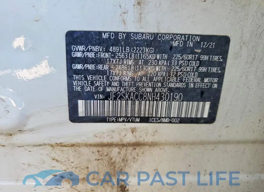 JF2SKACC8NH430190# 13